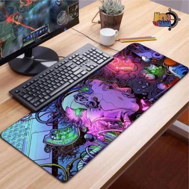 Imagem de Mouse Pad Gamer Estampado Grande Base Antiderrapante Mesa Escritório P