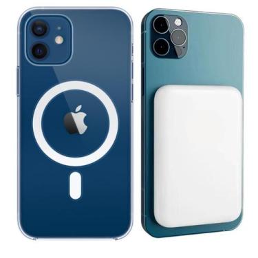 Imagem de Kit Capa Capinha + Carregador Sem Fio Powerbank Indução Compatível com