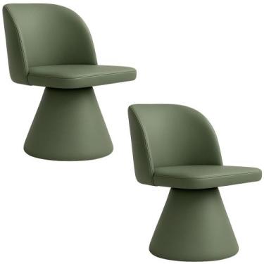 Imagem de Kit 02 Cadeiras de Jantar Liz Base Fixa Corano Verde - Nexta Casa