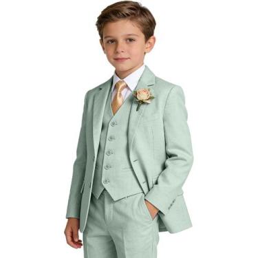 Imagem de Conjunto de ternos masculinos, tamanho 16, slim fit, smoking de linho,