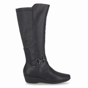 Imagem de Bota Cano Longo Anabela Piccadilly 143251 Feminina - Preta-Feminino