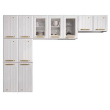 Imagem de Cozinha De Aço Compacta Telasul Diamante Vidro 3Pçs Branco