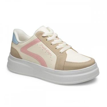 Imagem de Tenis Pink Cats V6212 Menina Infantil, Bege, 31