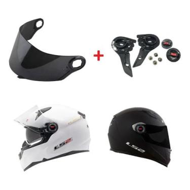 Imagem de Kit Reparo + Viseira Fume Capacete Ls2 Ff358 / Ff396 - Polivisor