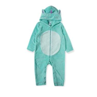 Imagem de Macacão Bebê Pelúcia Infantil Unicórnio Inverno Tip Top Envio Rapido, 