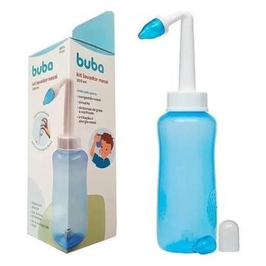 Imagem de Kit Lavador Nasal Higienizador Lavagem Sinusite 300ml Baby Buba Cor:Az