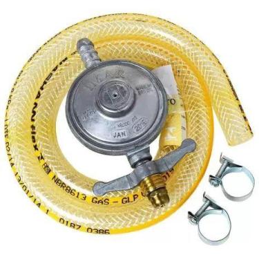 Imagem de Kit instala gas regulador mangueira e abraçadeiras imar normatizado