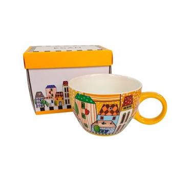 Imagem de Xícara Jumbo Egan Italy Paese Mio 460ml Amarela: O Charme do Design Italiano em Porcelana