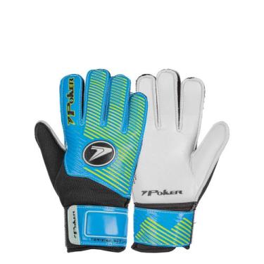 Imagem de Luva De Goleiro Training Futebol De Campo Neo Júnior Poker, Azul, Clar