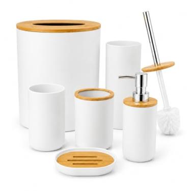 Imagem de Conjunto Para Banheiro Completo Lixeira Escova Dispenser
