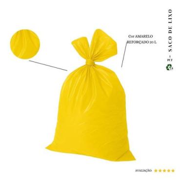 Imagem de Saco De Lixo 20l Reforçado Amarelo 20 Und  Kit 40un - Higipack
