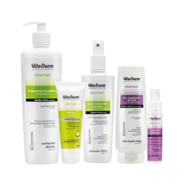 Imagem de Kit Facial Limpeza de Pele Estudante Vita Derm 5 itens