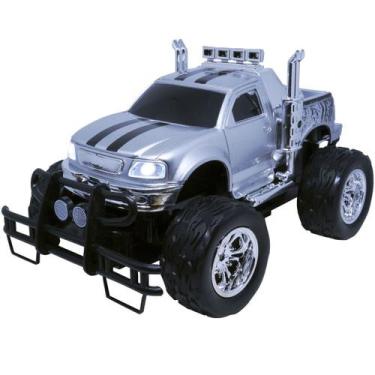 Imagem de Carrinho Controle Remoto Elétrico Pilha Picape Monster Car 4x4 Off Roa