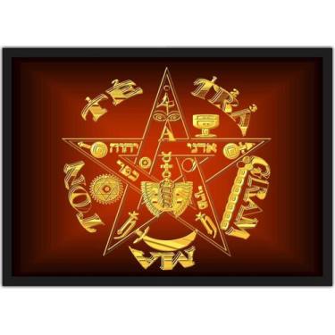 Imagem de Quadro Decorativo Tetragrammaton Tetragrama Místicos Decorações Com Mo