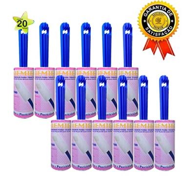 Imagem de 12 Rolo Adesivo Tira Limpa Remove Pelos De Roupas 20 Folhas