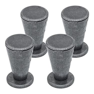 Imagem de 4 Uni Puxador Ponto 1 Furo Armario Retro Penteadeira Closet (Prata Envelhecido)