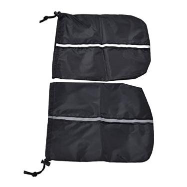 Imagem de Capa de espelho de visão lateral, capa preta para espelho de carro impermeável universal 33x27cm para veículo para SUV