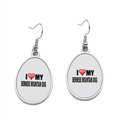 Imagem de Brinco I Love My Bernese Mountain Dog - Brincos com pingente para meninas - Presente de festa de aniversário dos namorados