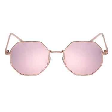 Imagem de Óculos de Sol Quadrado Luxo Masculino Feminino Moda Moldura Pequena Polígono Óculos de Sol Metal Vintage Retro Marca Octógono, 99