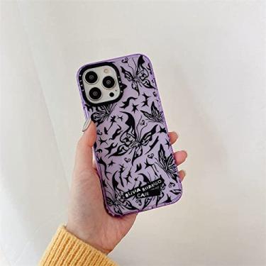 Imagem de Fashion Art Preto Borboleta Capa de Telefone Para Iphone 13 12 11 Pro Max 7 8 Plus X XR XS Max Capas Bonitas de Silicone Roxo Claro, WS984,1, Para, Iphone11ProMax
