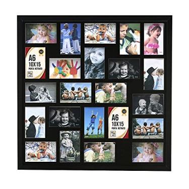 Imagem de Painel para 23 Fotos 10x15- Quadro Multifotos com Vidro Moldura Caixa Paspatur Cartão com Profundidade (Preto)