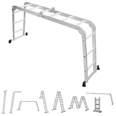 Imagem de Escada Multifuncional Alumínio 4X4 16 Degraus Worker