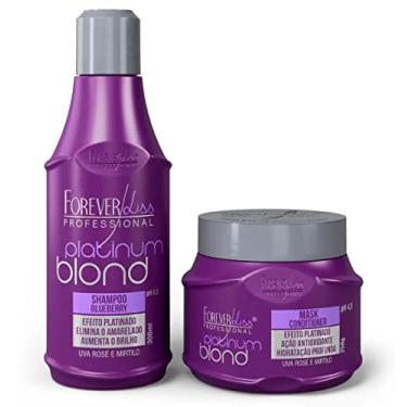 Imagem de Kit Platinum Blond Shampoo E Máscara Matizador Desamarelador Uso Diário Forever Liss