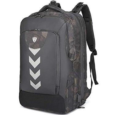 Imagem de Mochila de ombro Mochila de carregamento USB Mochila à prova d'água multifuncional para computador, tecido de poliéster cuidadosamente selecionado