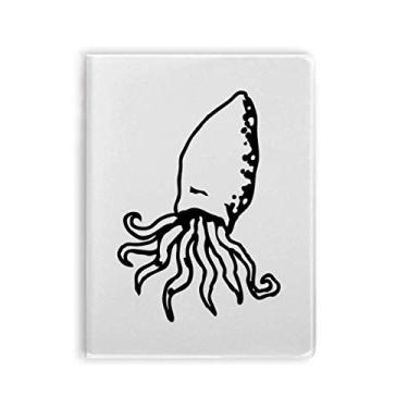 Imagem de Caderno de ilustração de desenho de vida marinha polvo capa de goma diário capa macia