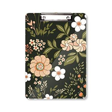 Imagem de Placa de suporte para prancheta de tinta de plantas brancas selvagens A4