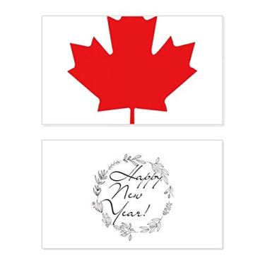 Imagem de Cartão de felicitações Red Maple Leaf Canada Country Culture Symbol New Year Festival Bless Message Present