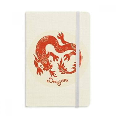 Imagem de Caderno de anotações Year Of Dragon Animal China Zodíaco Vermelho Oficial Tecido Rígido Diário Clássico