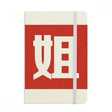 Imagem de Caderno de personagens chineses da China com capa dura em tecido oficial diário clássico