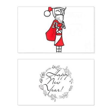 Imagem de Saco de chapéu de Natal Papai Noel Horus Festival de Ano Novo Cartão de felicitações Bless Mensagem presente
