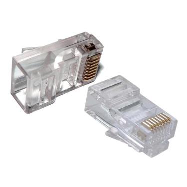 Imagem de Plug Conector RJ45 Macho Cat 5e 8 vias - Crimpar (100 unidades)