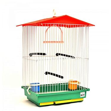 Imagem de Gaiola para Periquitos, Agapornis e Pássaros Pequenos com Teto Plástico