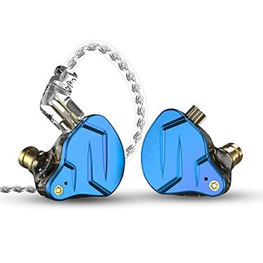Imagem de Fones de ouvido intra-auriculares KZ ZSN Pro X com fio de metal 1BA+1DD tecnologia híbrida HiFi Bass Fones de ouvido intra-auriculares com cancelamento de ruído esportivo (azul royal, sem microfone)