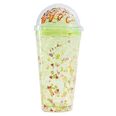 Imagem de Copo de viagem doce com palha para garota, copo de gelo para freezer, caneca de piquenique, (verde doce, 450 ml)