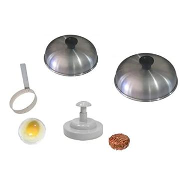 Imagem de Kit 2 Abafador Hambúrguer + 1 Modelador Ovo + 1 Modelador Hambúrguer Plástico