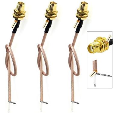 Imagem de Lsgoodcare SMA-Fêmea para cabo de extensão de antena Pigtail - Adaptador de antena conector de cabo coaxial RG316, pacote com 3, comprimento 20 cm/20 cm