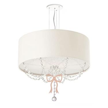 Imagem de Lustre Pendente Infantil Laço Cúpula Branco 50X15 3E27
