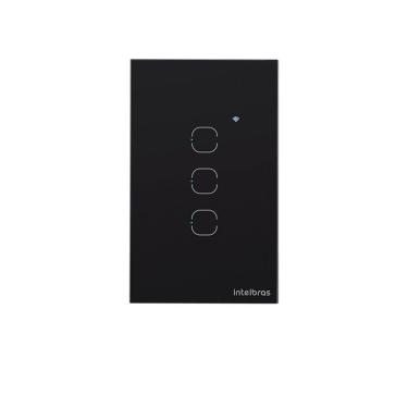Imagem de Interruptor Inteligente Intelbras EWS 1003 Preto Touch Wi-Fi 3 Teclas