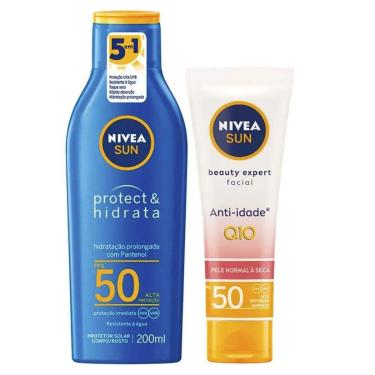Imagem de Nivea Kit – Protetor Solar Sun Protect & Hidrata FPS50 200ml + Protetor Solar Facial Beauty Expert P-Unissex