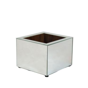Imagem de Vaso Ivy Grande Mdf E Vidro Espelhado Para Varandas
