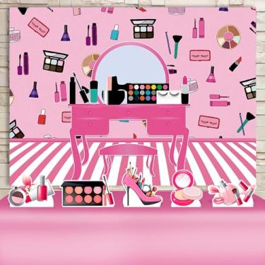 Imagem de Kit Decoração Festa de Aniversário Infantil Painel + Displays Maquiagens Makeup