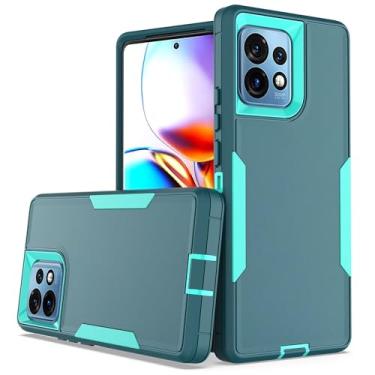 Imagem de Sidande Capa para Motorola Edge Plus 2023/capa para Moto X40/Moto Edge 40 Pro XT23015, capa protetora magnética robusta com suporte de camada dupla para Motorola Edge Plus 2023 Teal Mint