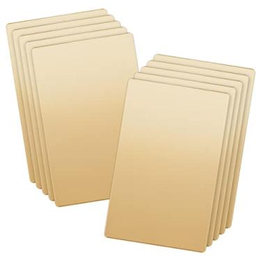 Imagem de LIDER Placa de parede em branco, resistente à temperatura e impacto, certificação UL, termoplástico de policarbonato, design sem parafusos, acabamento fosco, atualização moderna, tamanho médio, 12,4 cm x 7,9 cm, ouro, pacote com 10