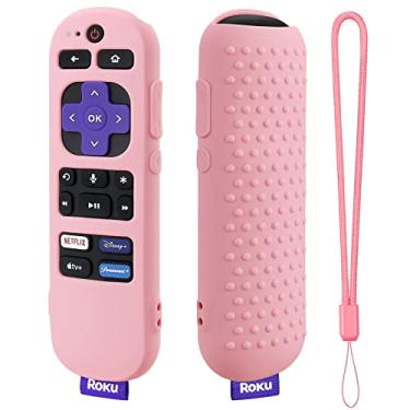 Imagem de Capa de substituição para controle remoto Roku Voice Remote (oficial) RCA1R/RC-GZ1, capa protetora de silicone com cordão para controle remoto Roku Streaming Stick