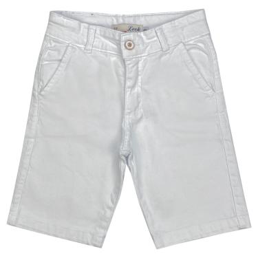Imagem de Infantil - Bermuda Juvenil Look Jeans Alfaiataria Branco  menino
