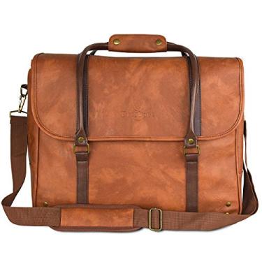 Imagem de Freshore Bolsa Térmica de Couro para Vinho - Design Luxuoso para 9 Garrafas - Ideia de Presente Unissex Adulto - Marrom, 26 x 46 x 36 cm